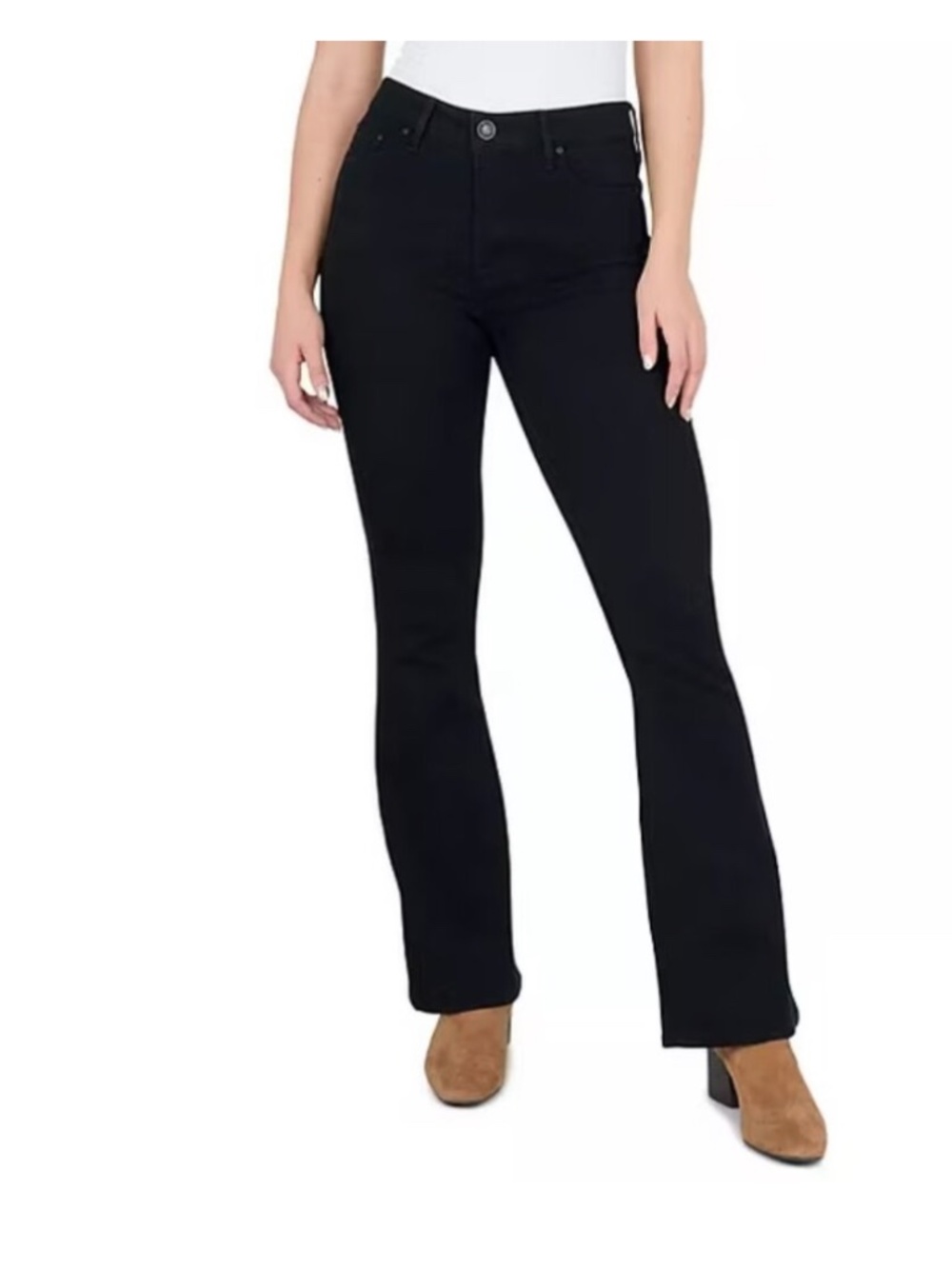 Seven7 Felicity Black High Rise Slim Flare Jeans Denim Size 2